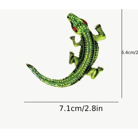 🐊 Betsey Johnson stunning sparkling alligator brooch 🐊 - Picture 2 of 5